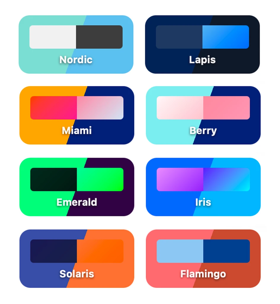 8 Brand New Color Themes