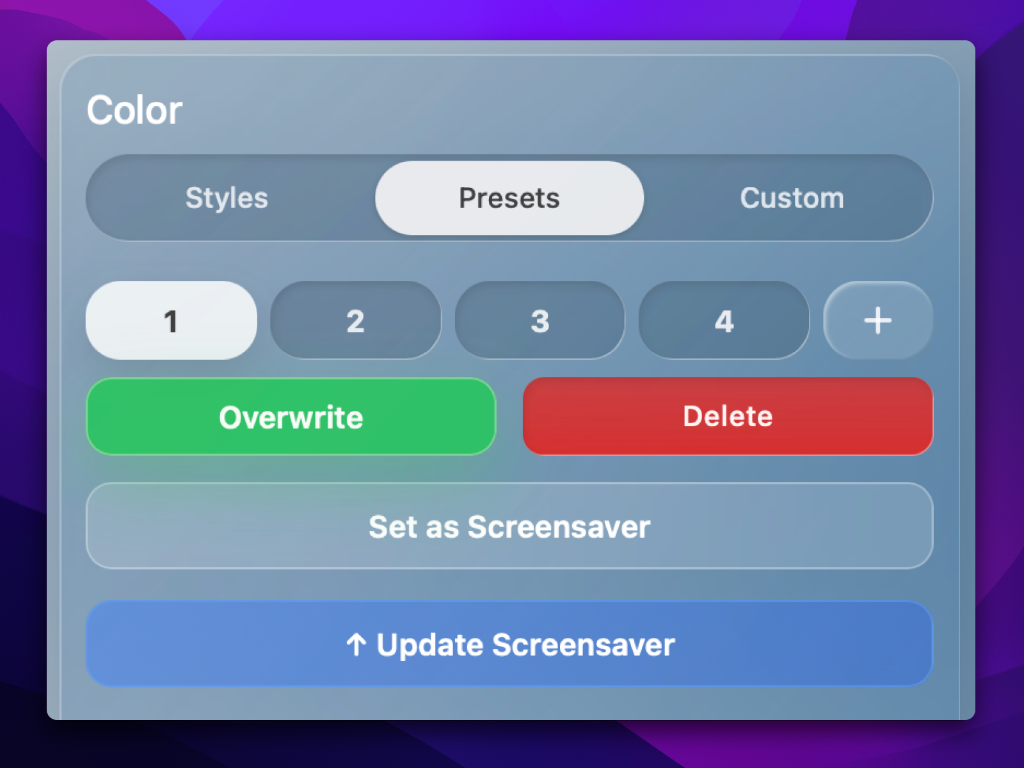 Save Presets