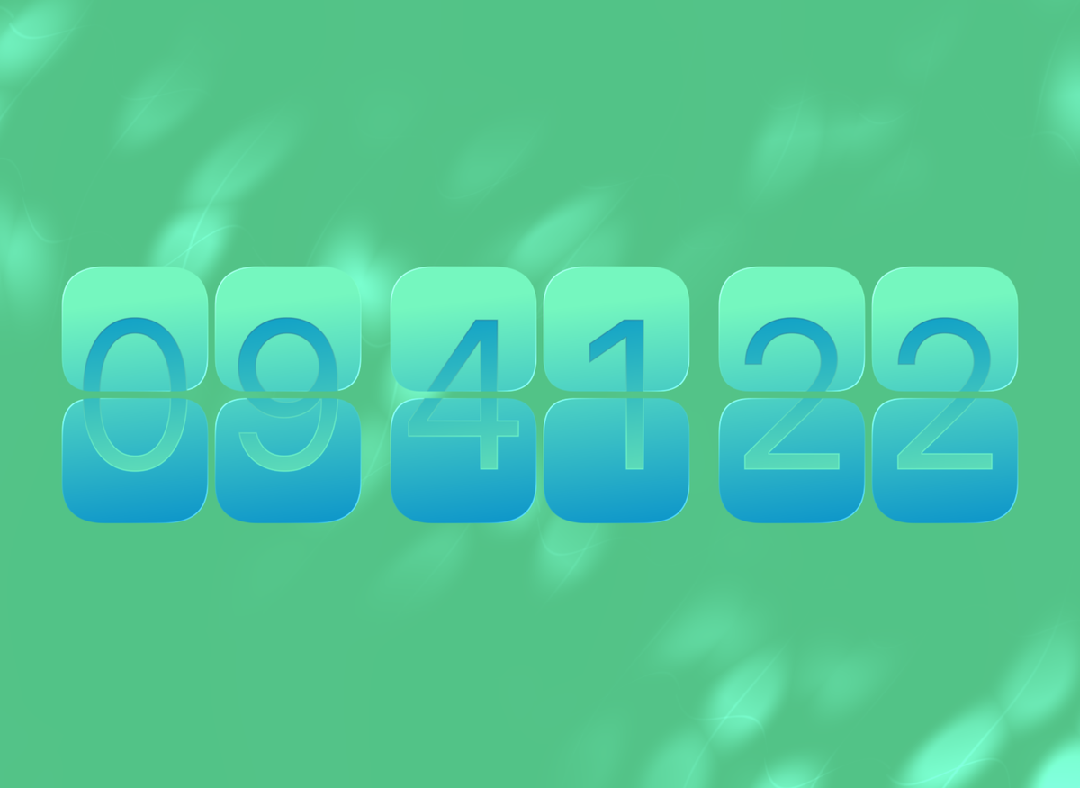 FlipCloc Aqua Mint — Refreshing cool cyan and mint green minimalist flip clock