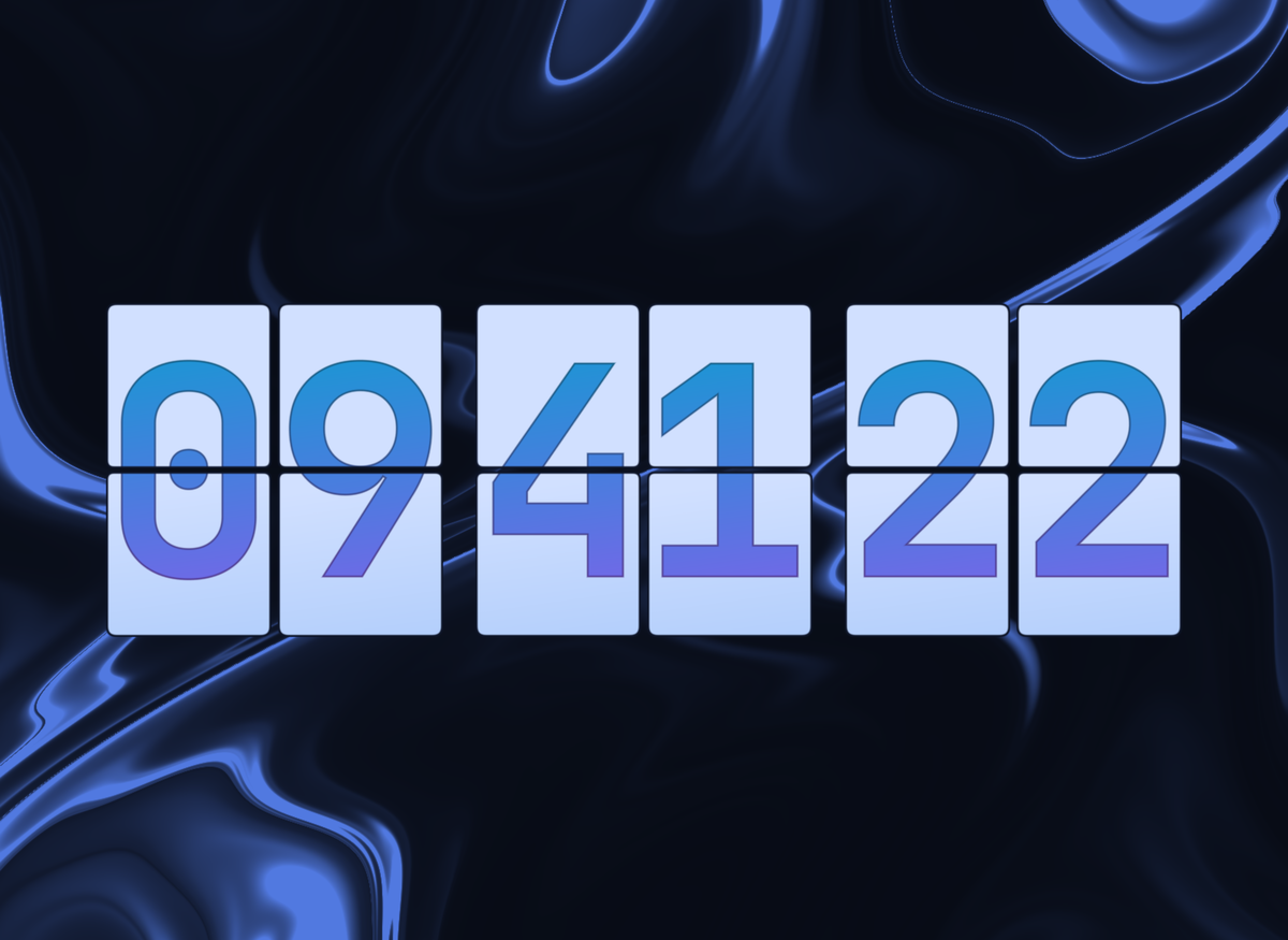 FlipCloc Benthic Wave — Abyssal deep ocean gradient aesthetic flip clock