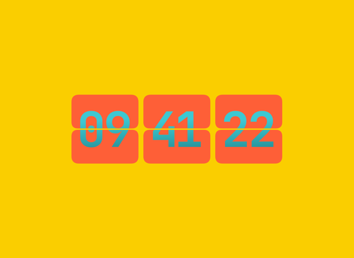 FlipCloc Citrus Pop — Zesty bright neon yellow citrus aesthetic flip clock