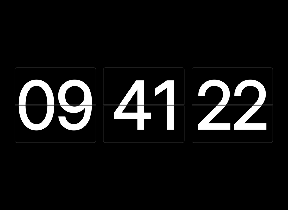 FlipCloc Classic B&W — High contrast minimalist black and white mechanical flip clock theme