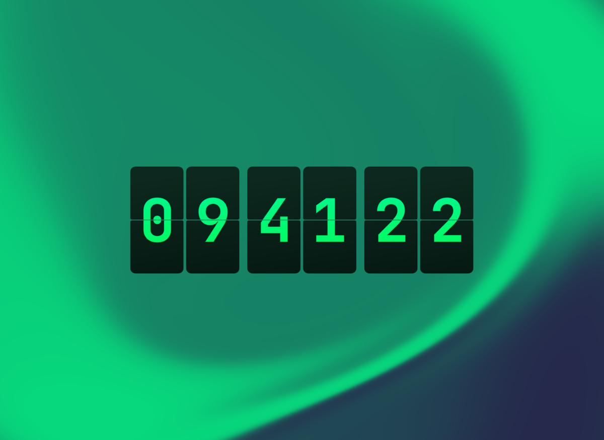 FlipCloc Emerald Isle — Lush botanical emerald green natural aesthetic flip clock