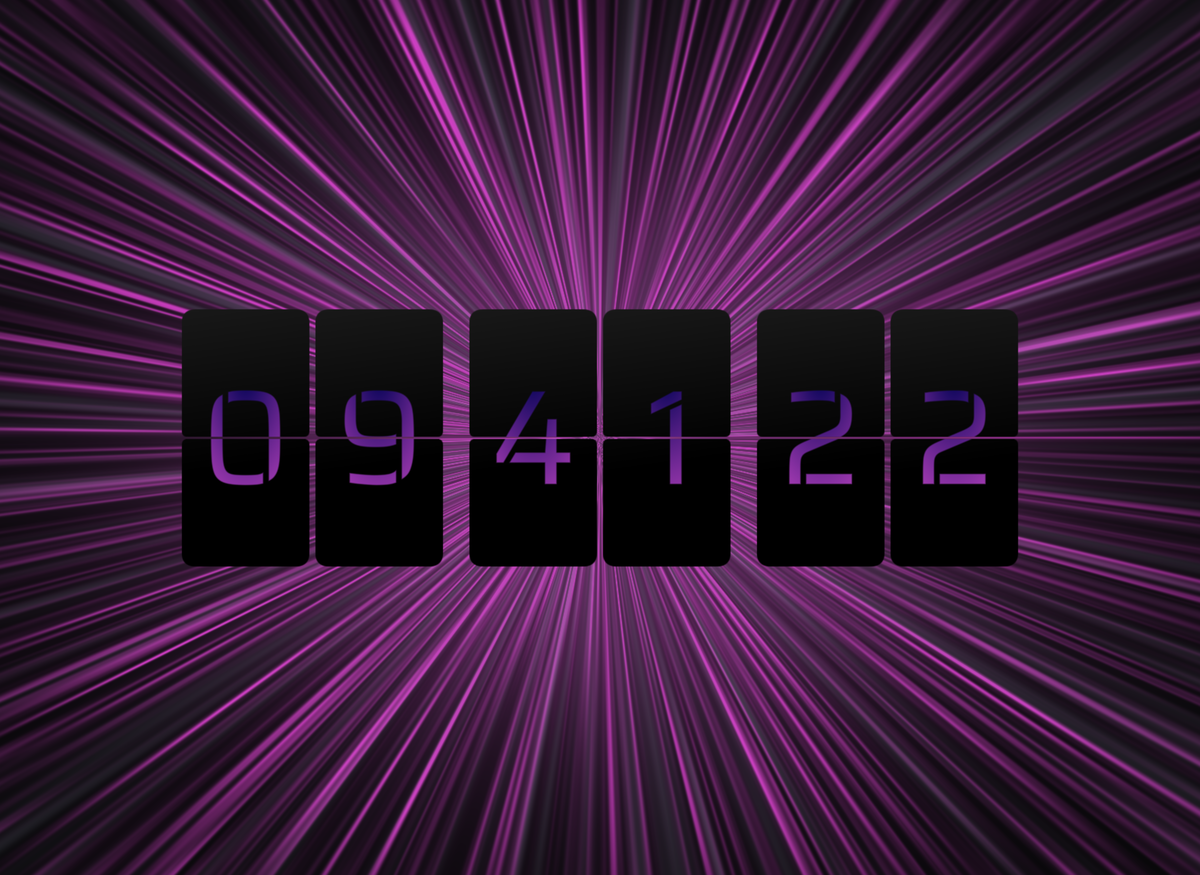 FlipCloc Hyperspace — Futuristic warp speed cosmic light streak aesthetic flip clock