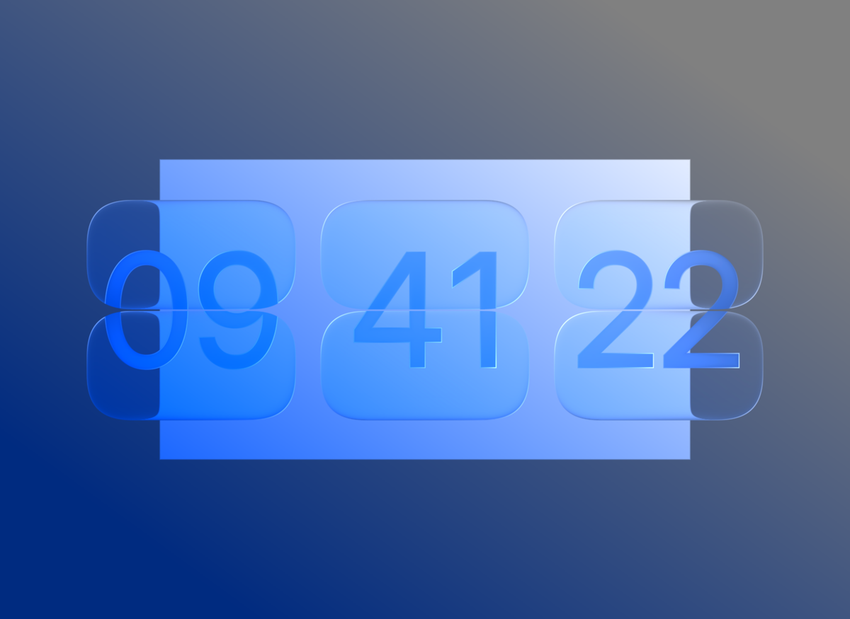 FlipCloc Icy Glass — Sub-zero crystal clear frosted glassmorphism aesthetic flip clock