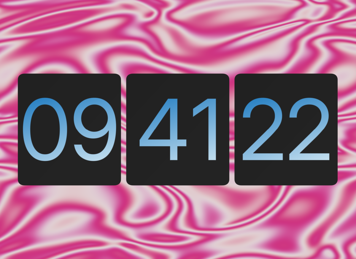 FlipCloc Melt — Liquid chromatic distortion and melting typography aesthetic flip clock