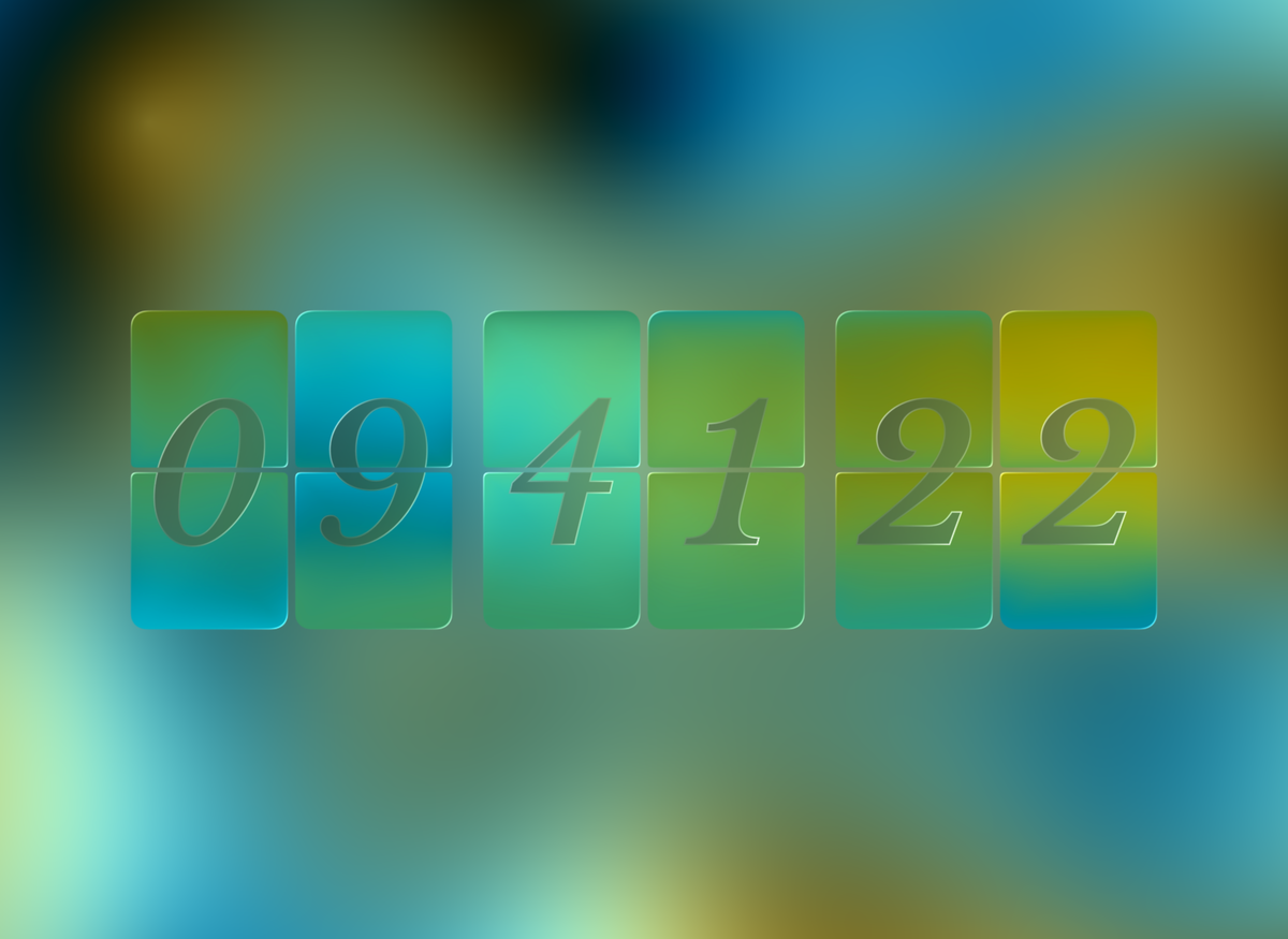 FlipCloc Mint Illusion — Retro mint green fresnel refraction glassmorphism flip clock