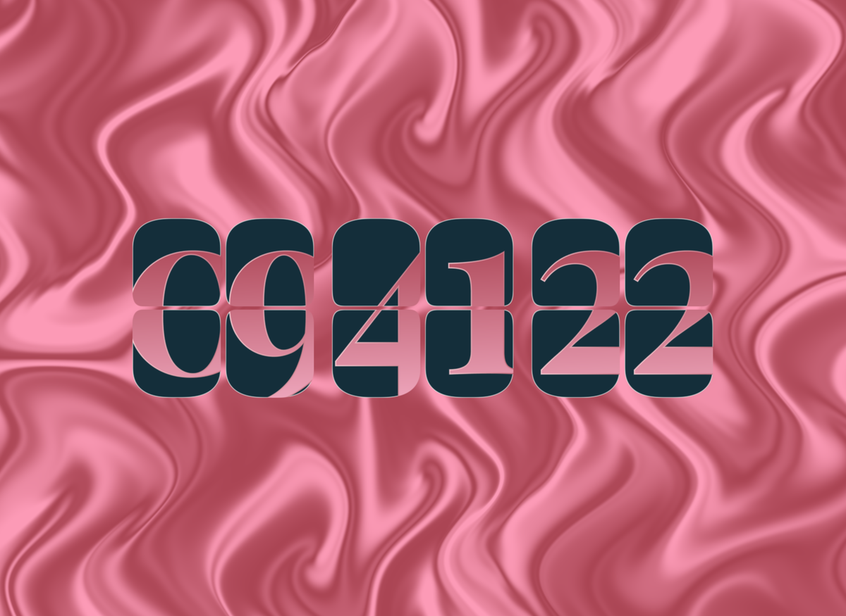 FlipCloc Rose Current — Flowing rose magenta ribbon wave aesthetic flip clock
