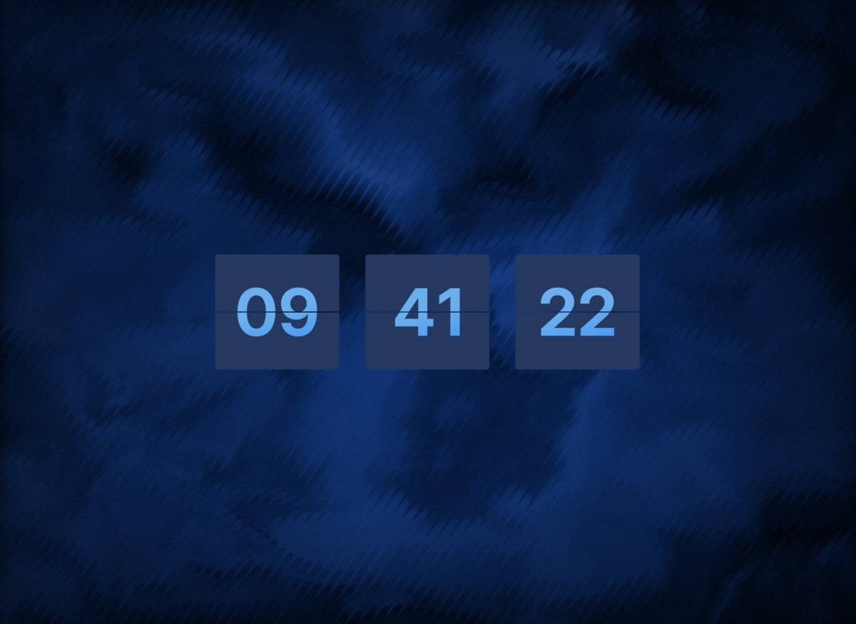 FlipCloc Scales — Geometric reptilian scale tessellation aesthetic flip clock