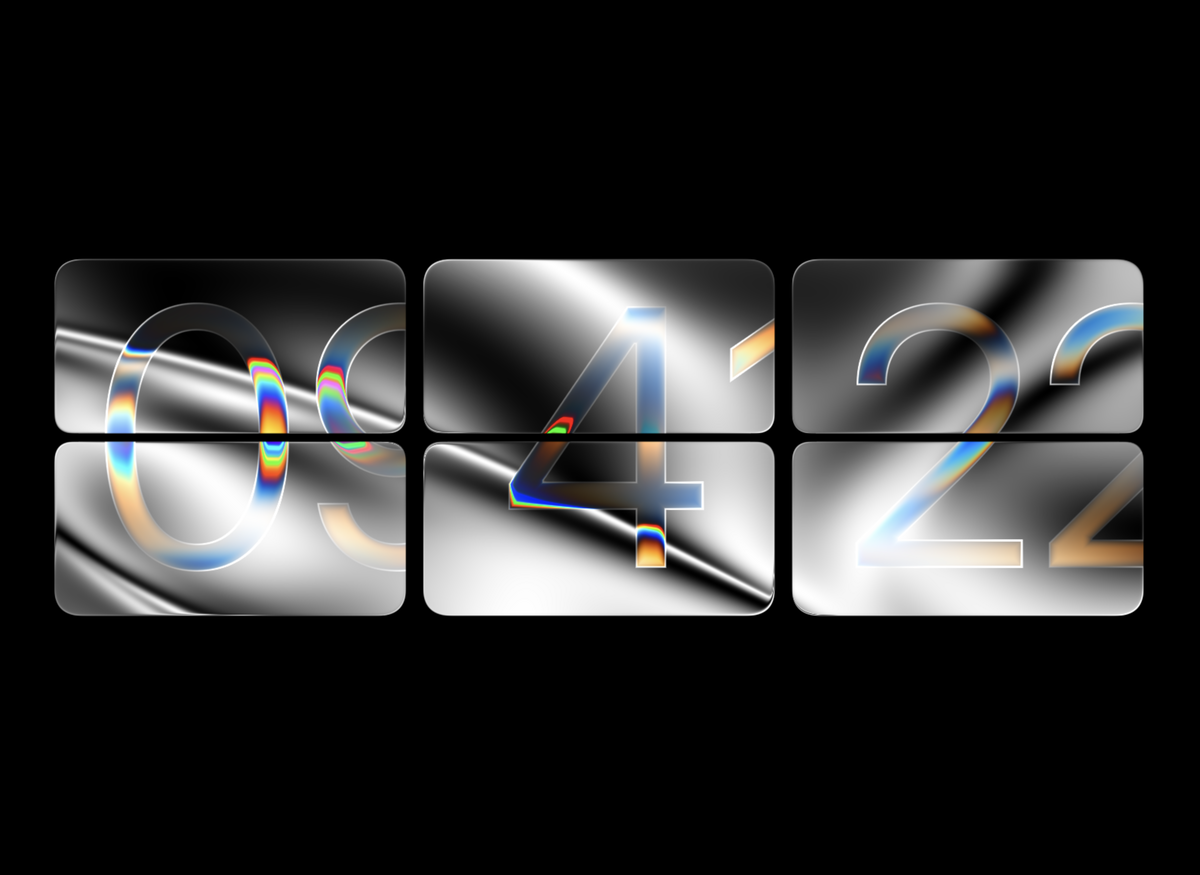 FlipCloc Silver Lining — Platinum metallic chrome and polished crystal glass flip clock