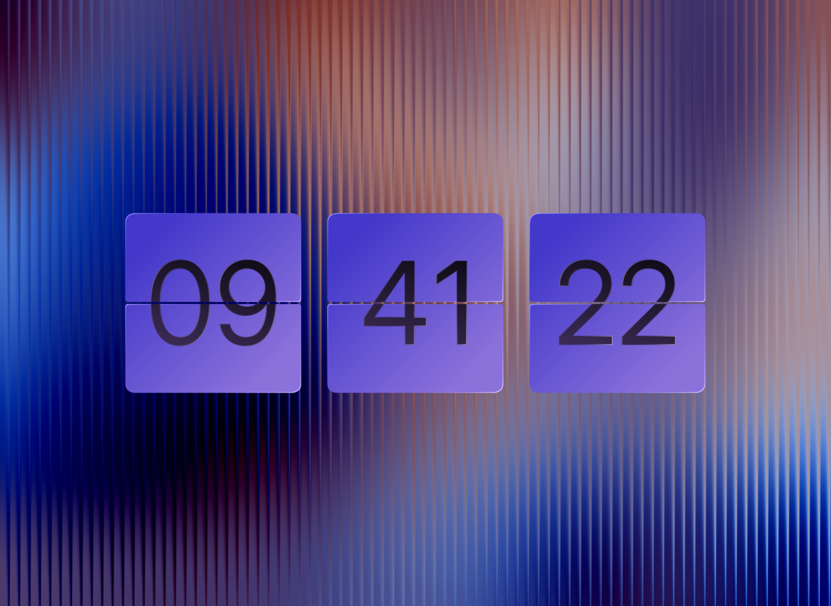 FlipCloc Velvet Flutes — Architectural ribbed fluted glass texture aesthetic flip clock