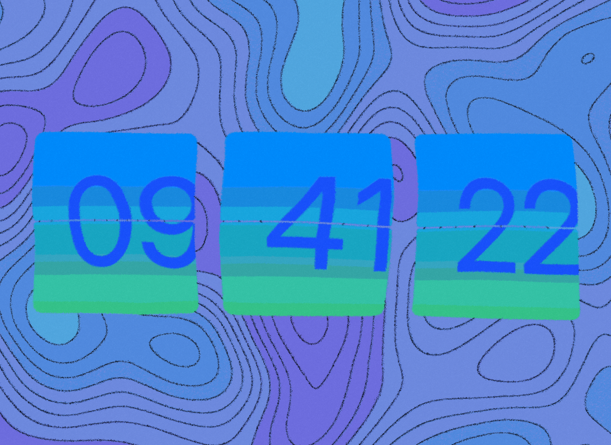 FlipCloc Whimsy Art — Playful vibrant artistic brushstroke aesthetic flip clock